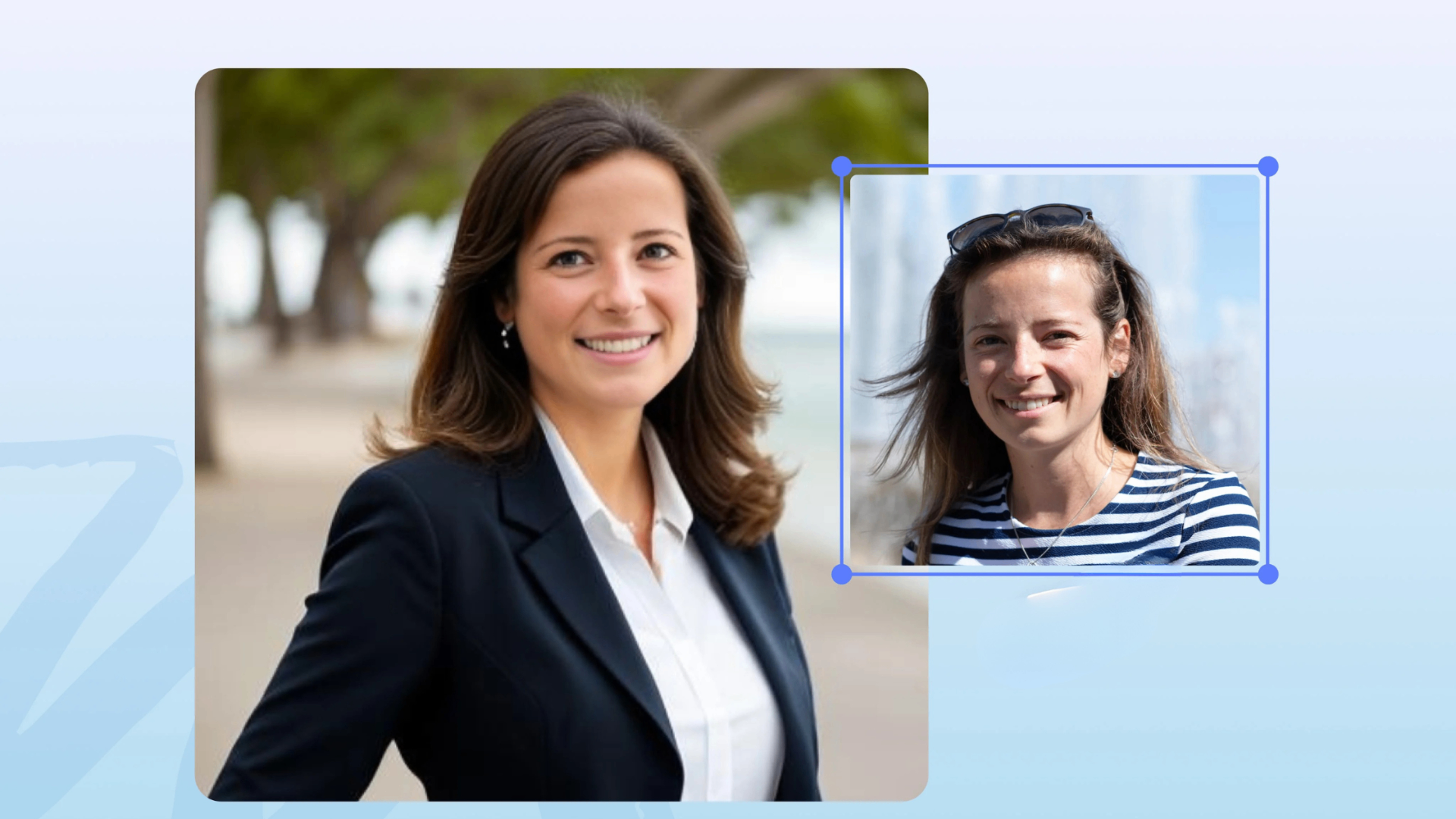 Example of a professional AI-generated LinkedIn headshot showing before and after comparison