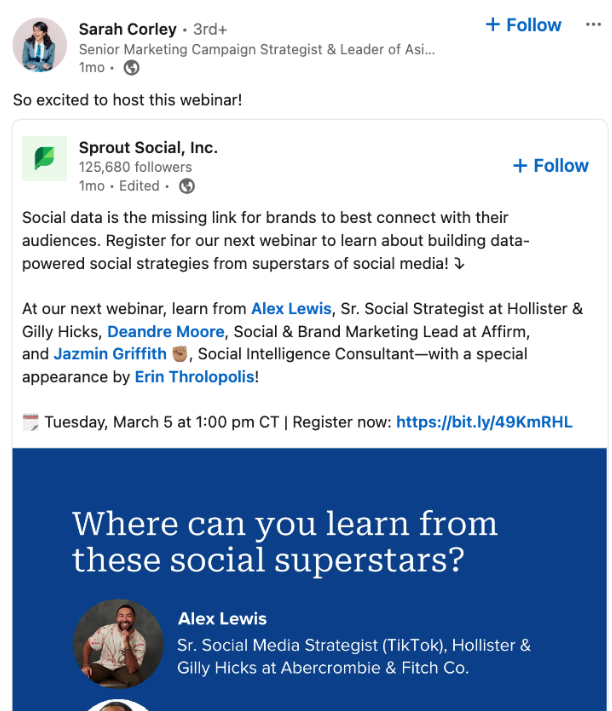 Example of LinkedIn content creation and posting