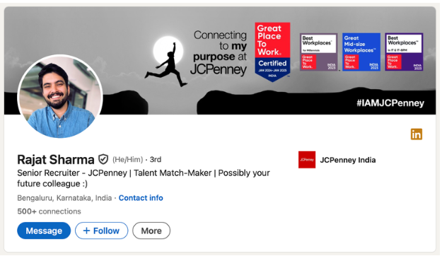 Example of a LinkedIn profile headline with clear positioning