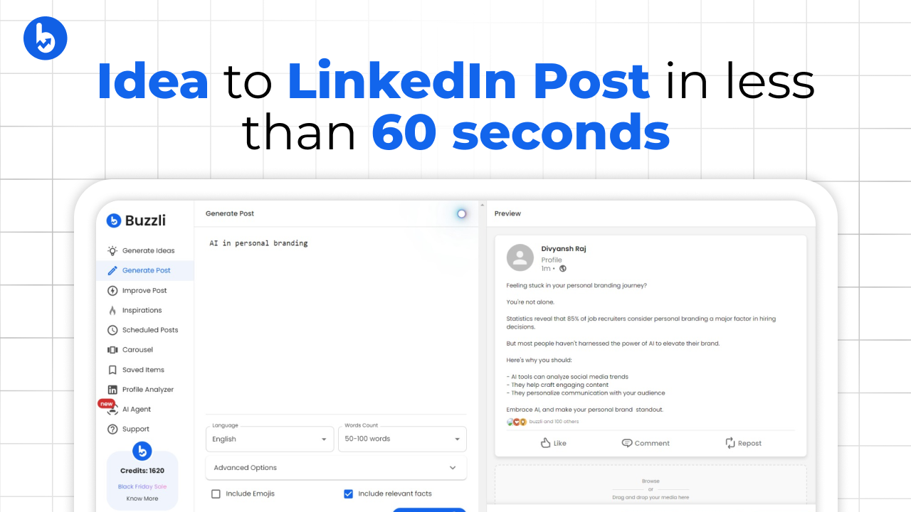 How to go from Idea to LinkedIn Post in less than 60 seconds