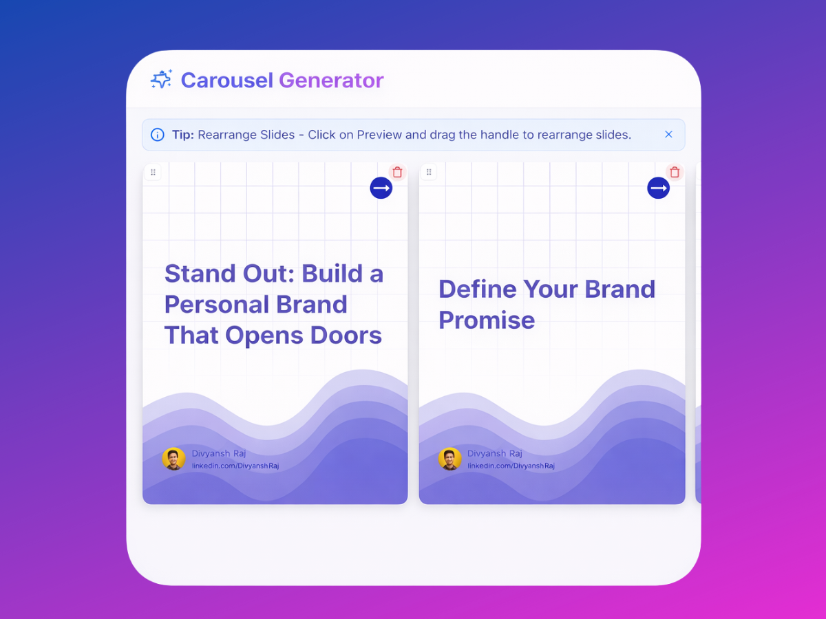 LinkedIn Carousel Generator screenshot