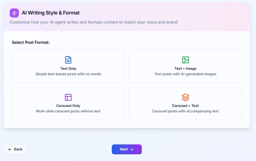Step 3: Choose the writing style and format of the posts