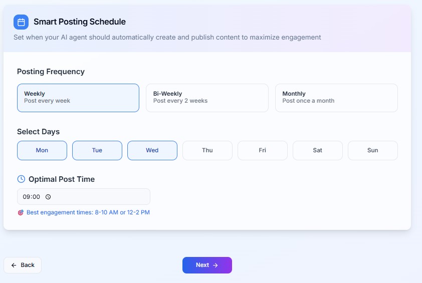 Step 4: Pick a schedule to run the agent
